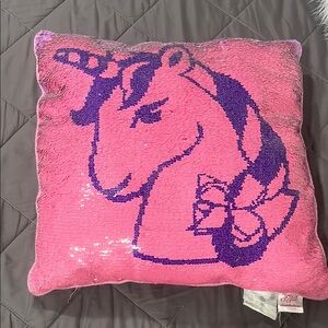 JoJo Siwa Pink and Purple Unicorn Sequin Pillow